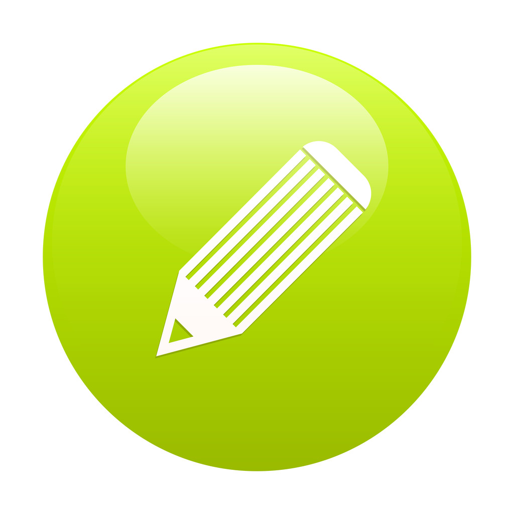 bouton internet crayon green - Vector, Image