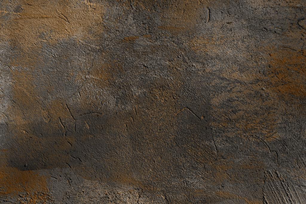 フルフレーム ビュー灰色のひびの入った壁のテクスチャ背景      - 写真・画像