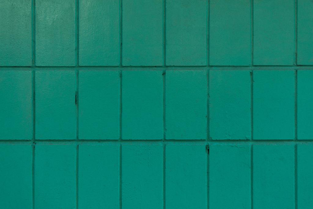 tmavě zelená stará zeď s malovanými cihly, plnoformátový pozadí  - Fotografie, Obrázek