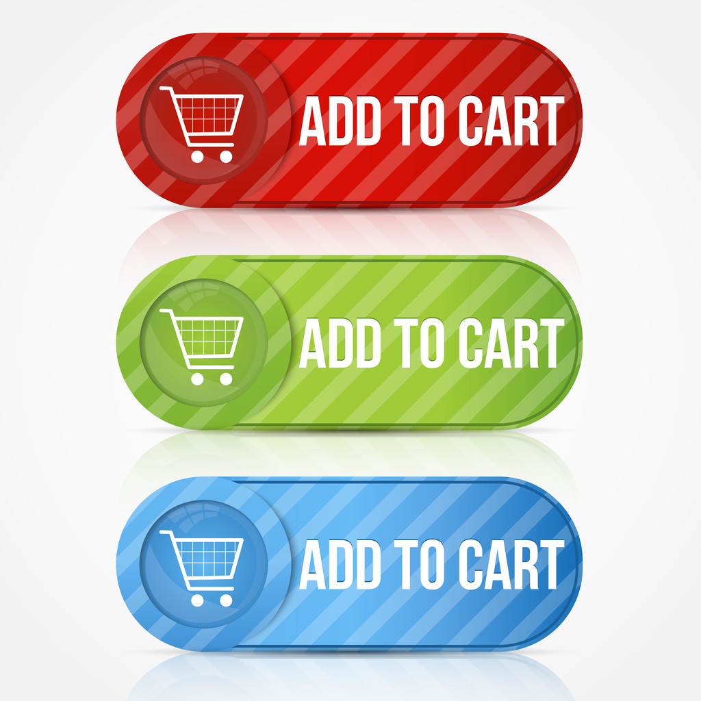 Vector shopping cart item - buy buttons - Wektor, obraz