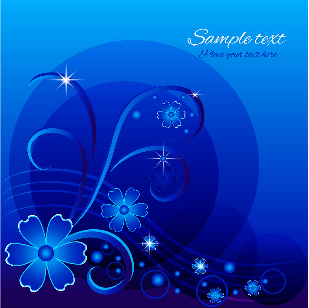 floral φόντο μπλε διάνυσμα - Διάνυσμα, εικόνα