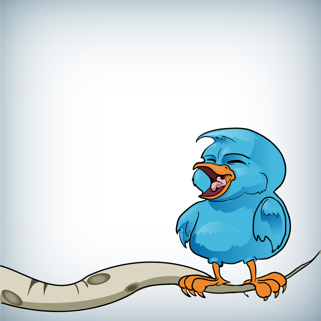 γαλάζιο πουλί σε έναν κλάδο - εικονογράφηση φορέας. - Διάνυσμα, εικόνα