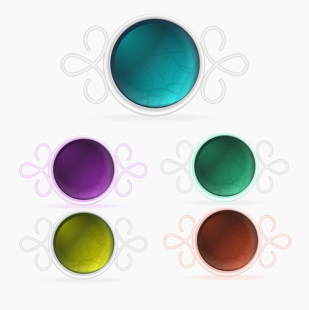 Set of colored buttons - Vector, Image