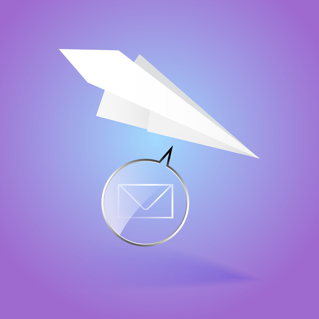 Paper airplane message vector illustration - Vector, Image