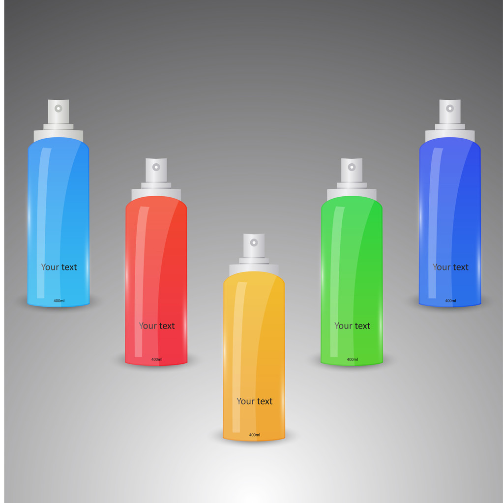 Collezione di bottiglie spray colorate
 - Vettoriali, immagini