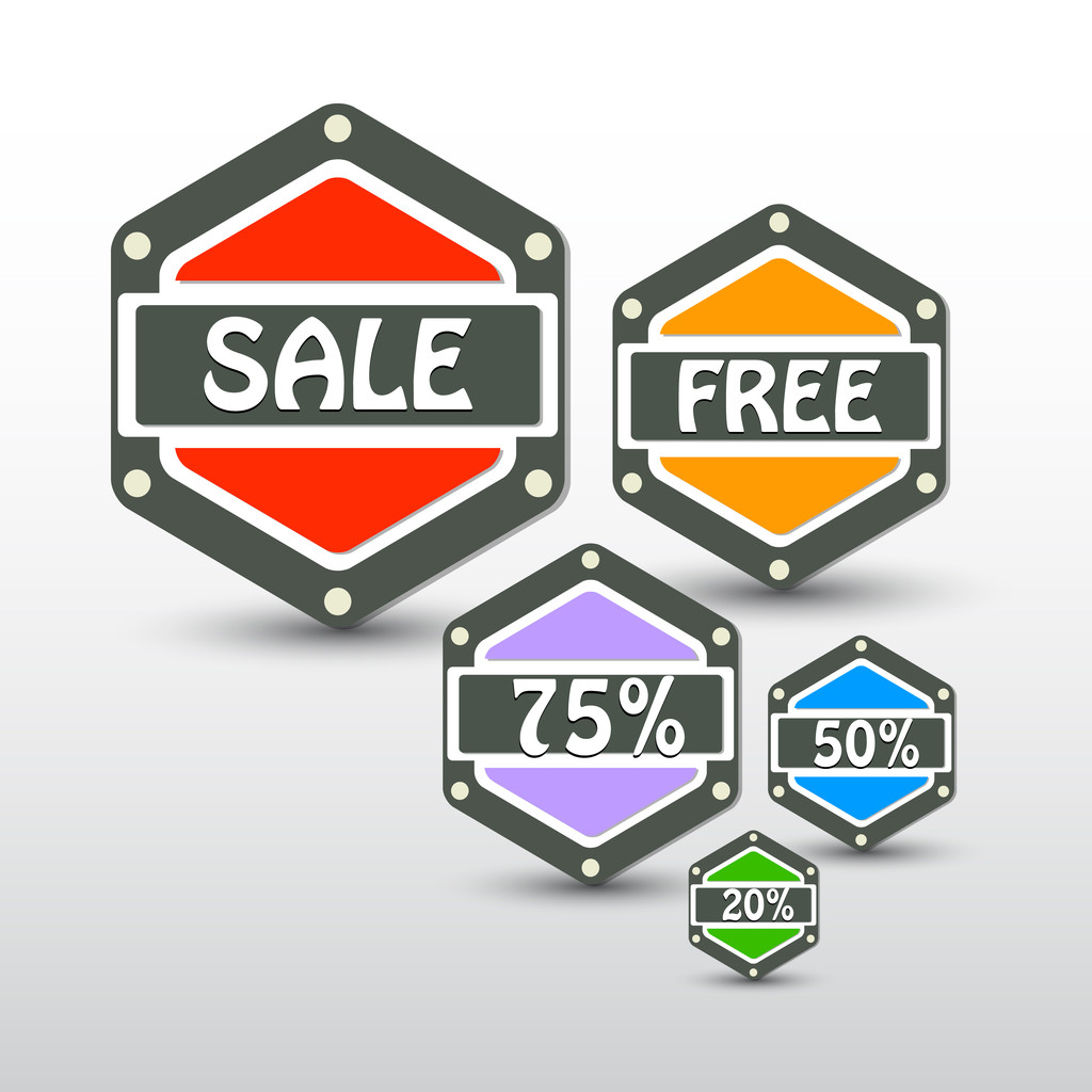 Set of vector sale labels - Vector, Image
