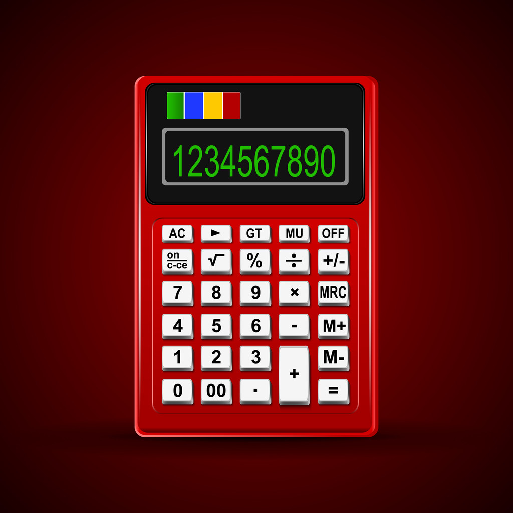Jedna Kalkulačka. Vektorové ilustrace - Vektor, obrázek