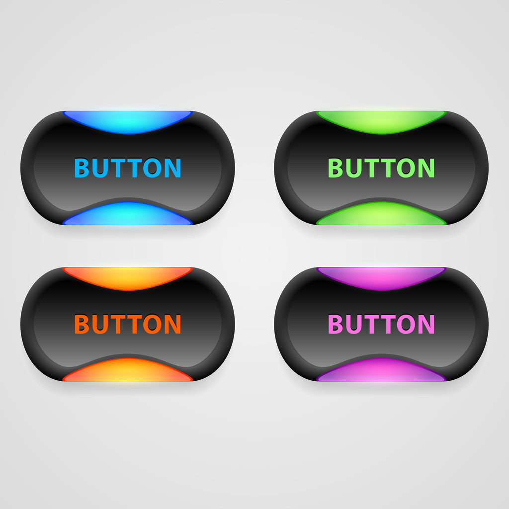 Ensemble de boutons 3d colorés. Illustration vectorielle. - Vecteur, image