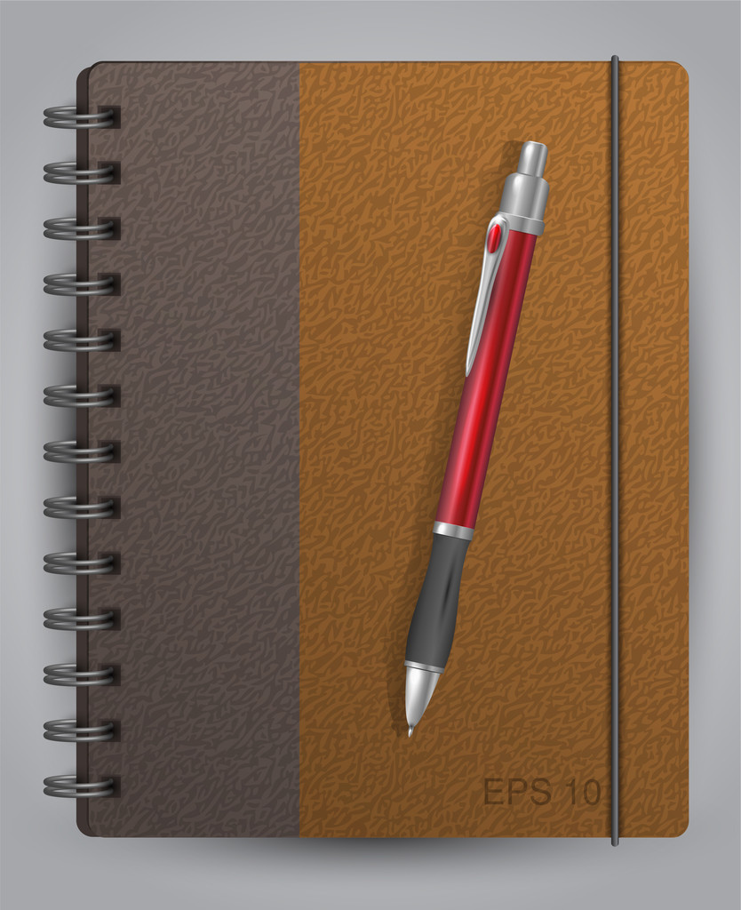 vector dagboek met klassieke pen - Vector, afbeelding