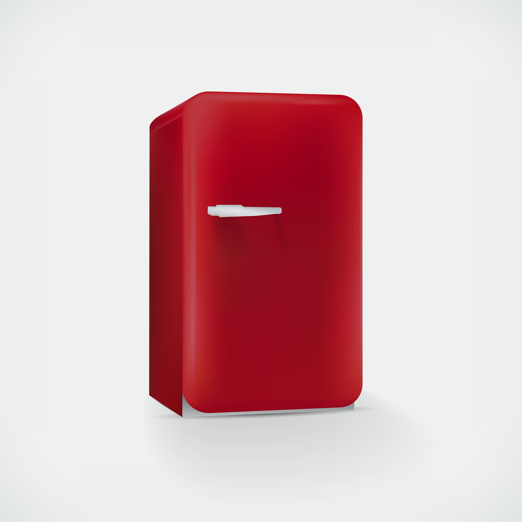 赤い冷蔵庫をベクトル、ベクトル イラスト  - ベクター画像