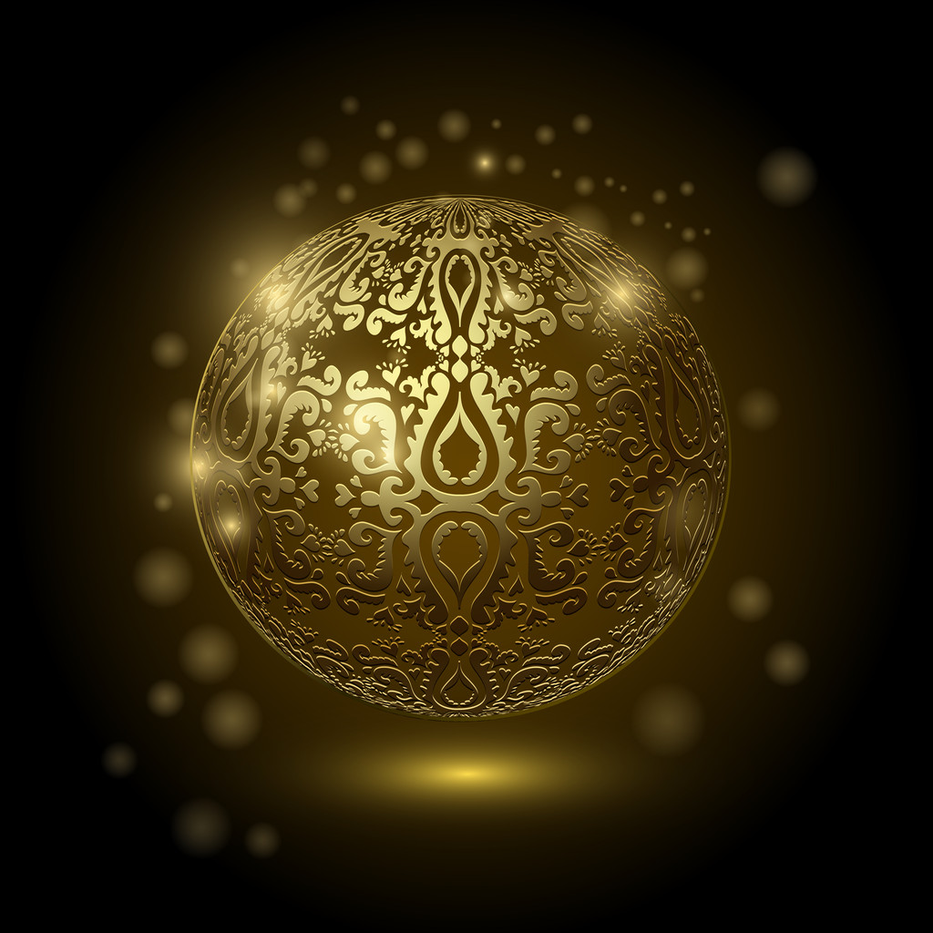 Bola decorativa dourada. Vetor
 - Vetor, Imagem