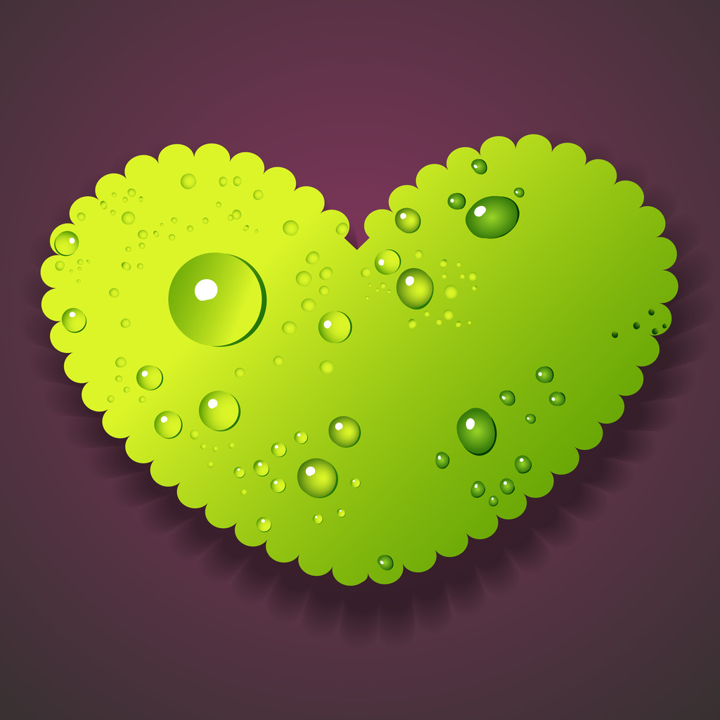 Vector illustration of water drops heart - Vector, Image