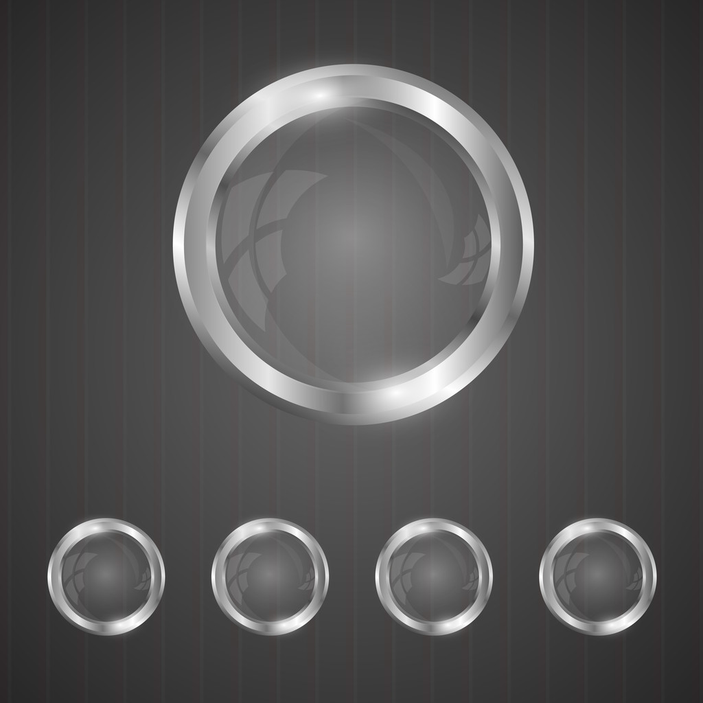 Ezüst üveg gombok vektoros illusztráció  - Vektor, kép