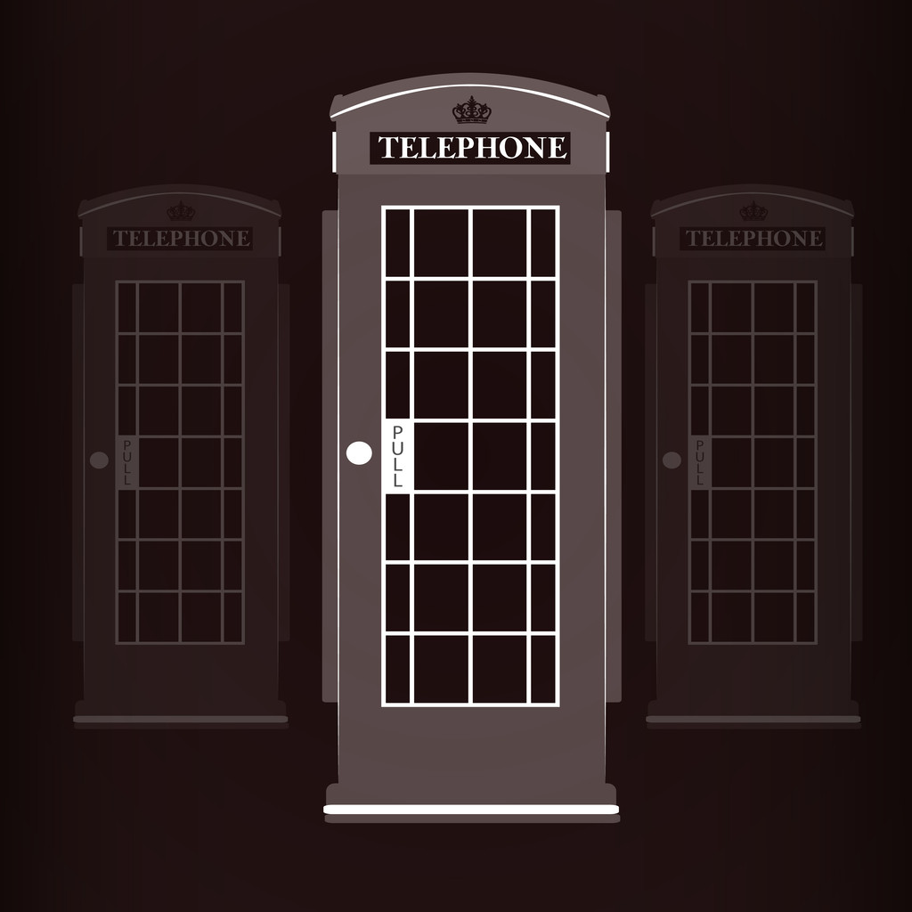 Телефонная будка, векторная иллюстрация
 - Вектор,изображение