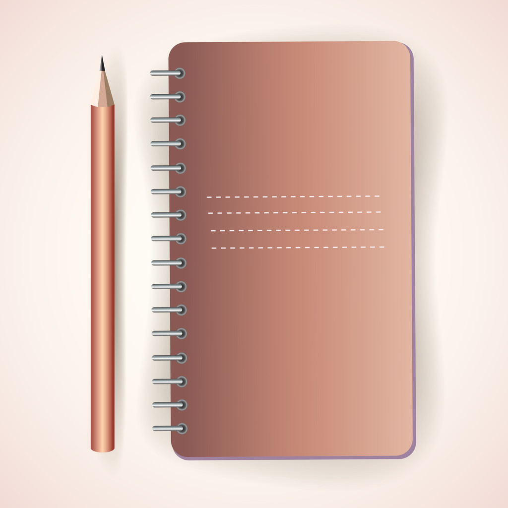 Vector pencil with notepad - Vector, Image