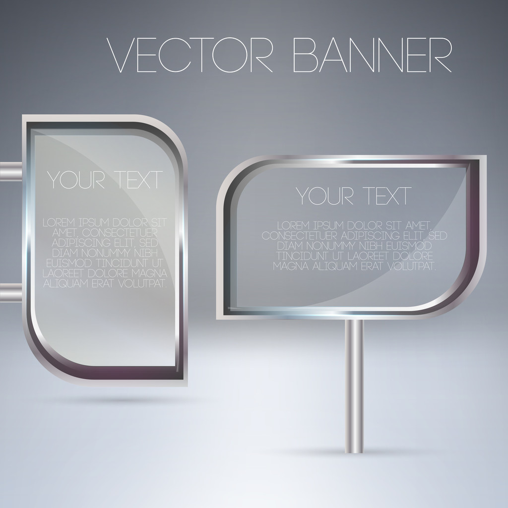 Vector transparent glass banners. - Vector, Image