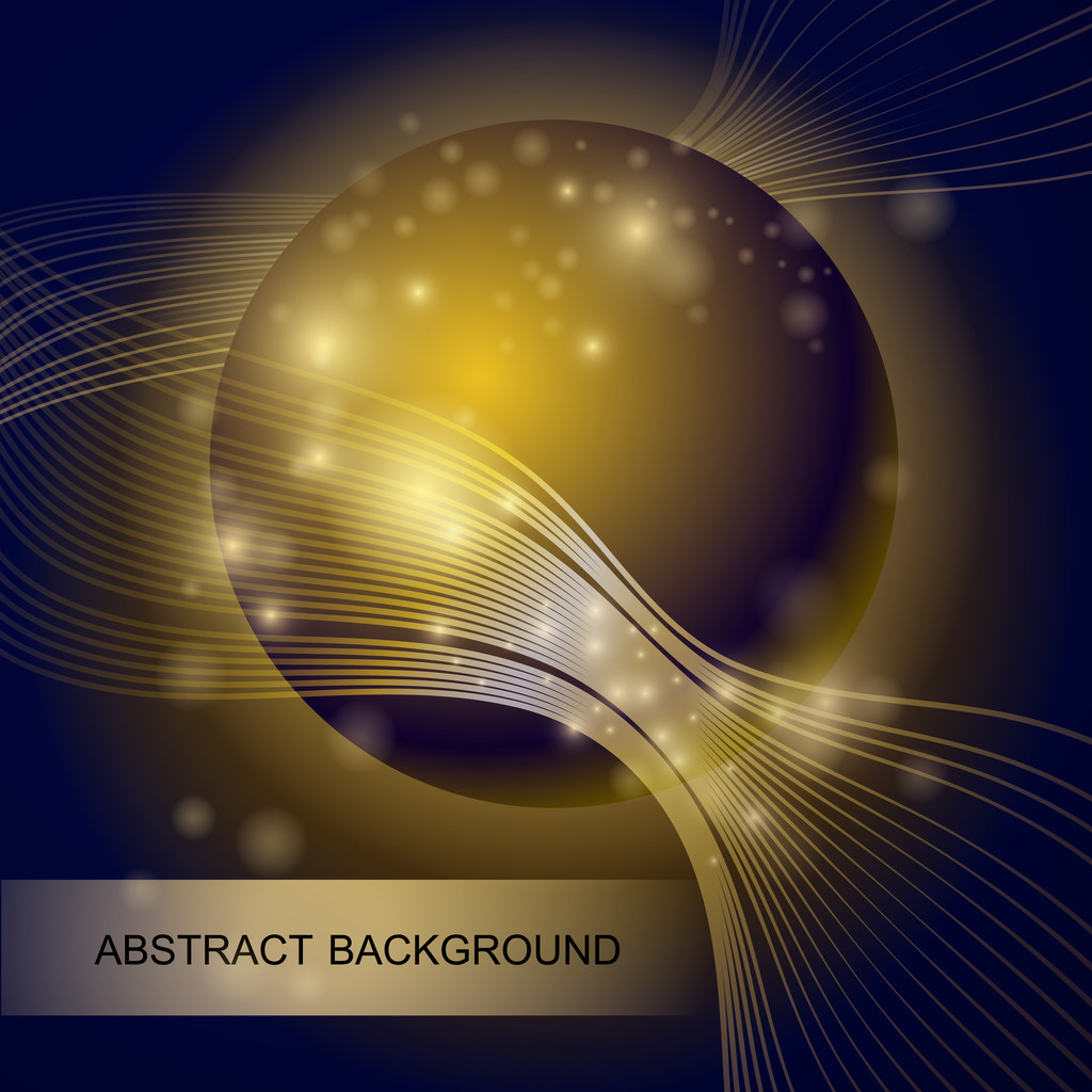 Абстрактний фон з золотим скляним м'ячем
 - Вектор, зображення