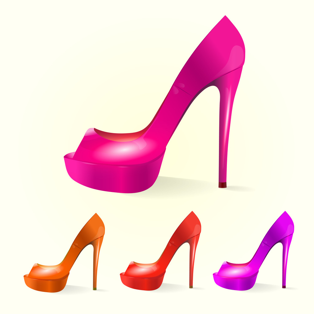 aantal vrouwen schoenen - Vector, afbeelding