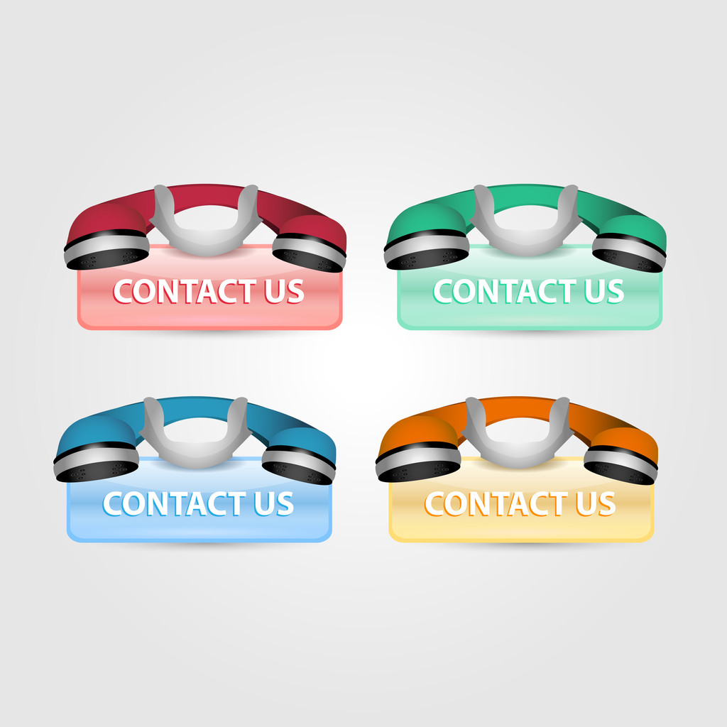 Set of contact us buttons - Vector, Image