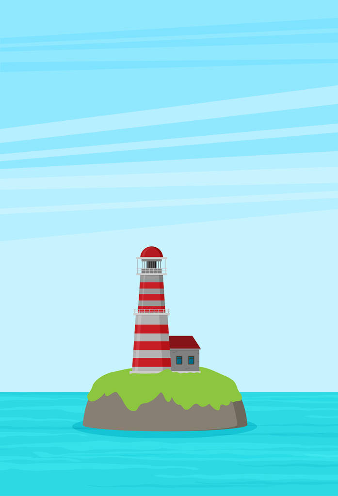 vector illustration of lighthouse background  - Vector, Image