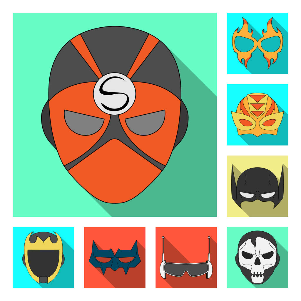 Conception vectorielle de signe héros et masque. Collection d'icône vectorielle héros et super-héros pour stock
. - Vecteur, image