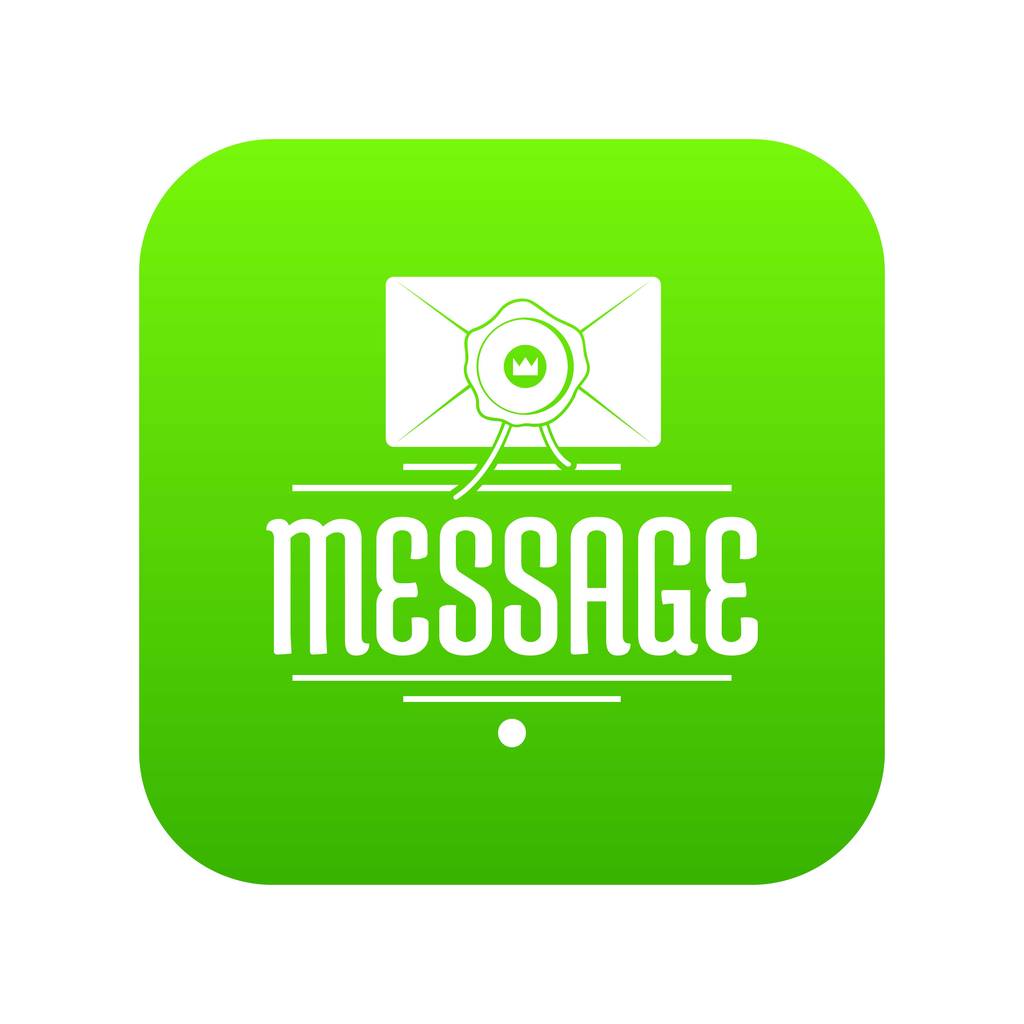 Icono de mensaje vector verde
 - Vector, Imagen