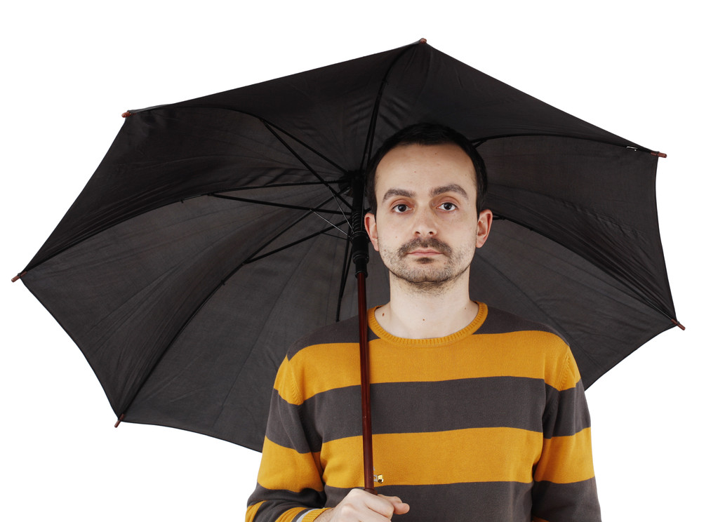 傘を持った男 - 写真・画像