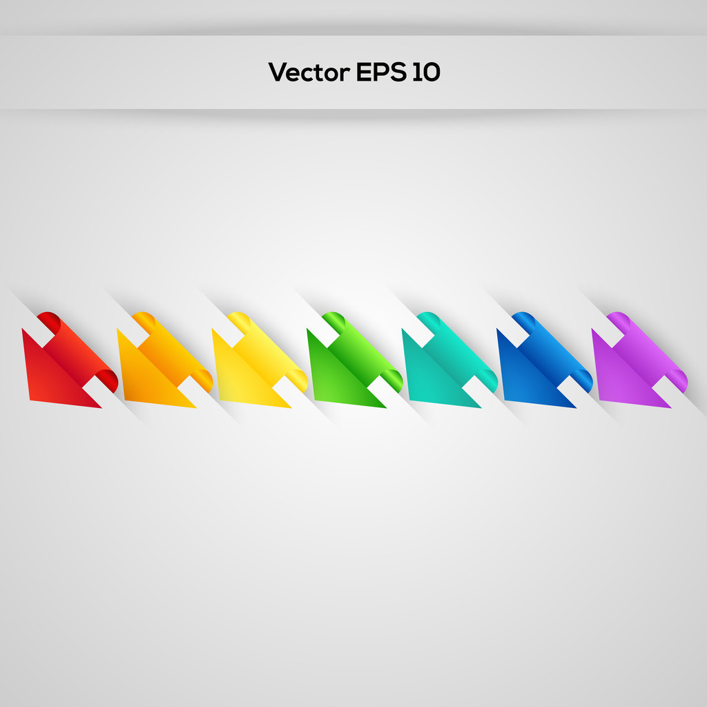 Set vector arrows in the form of paper stickers - Vector, Image