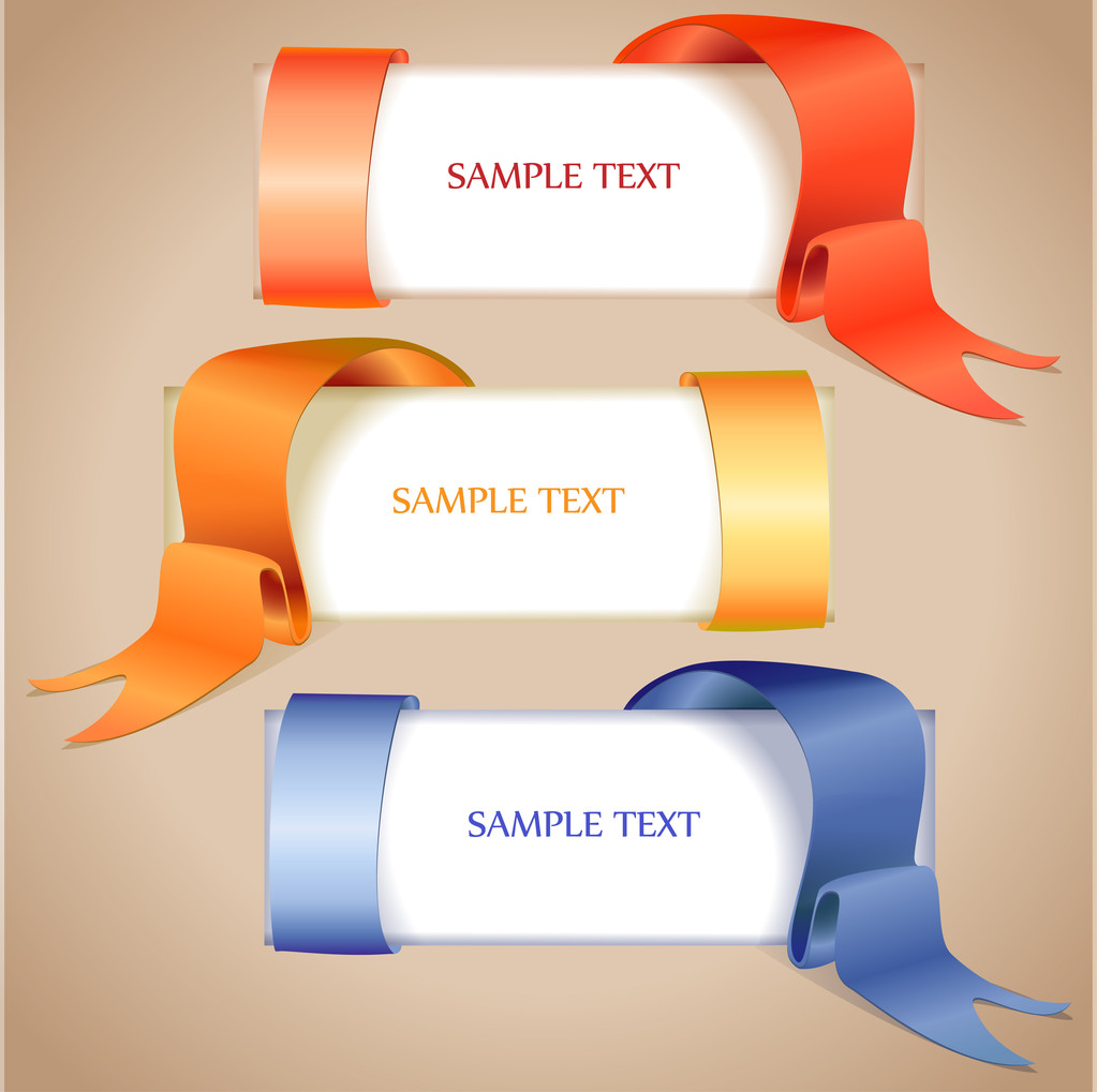 Vector banners with ribbons - Vector, Image