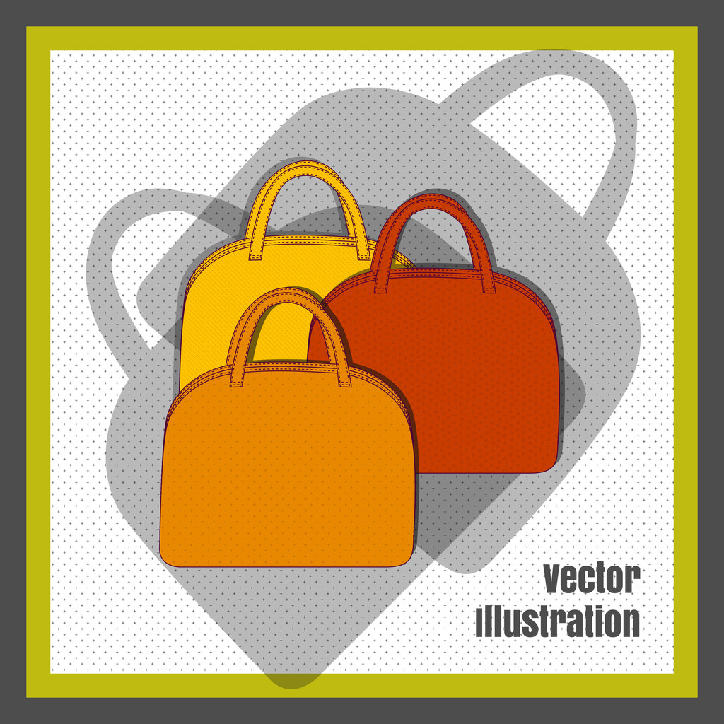 nő táskák, vektoros illusztráció  - Vektor, kép