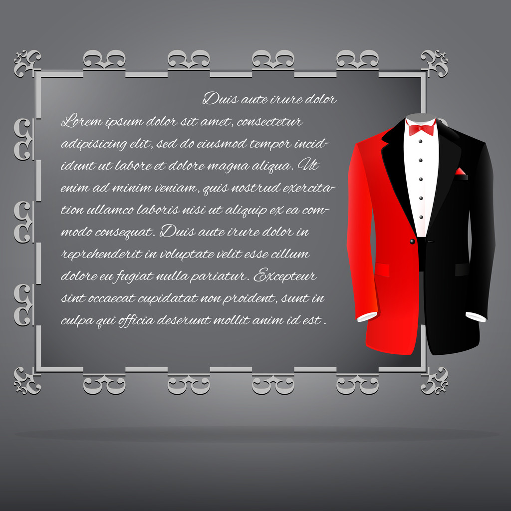 copyspase kırmızı & siyah takım elbise, vektör çizim ile - Vektör, Görsel