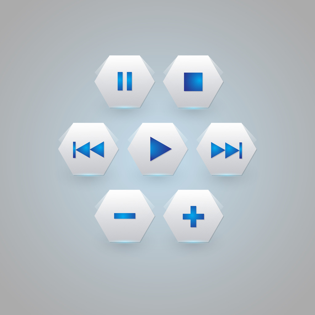 Media player buttons collection. - Vector, Image