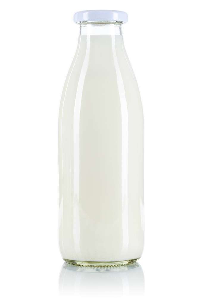 butelka mleko na białym tle na białym tle - Zdjęcie, obraz
