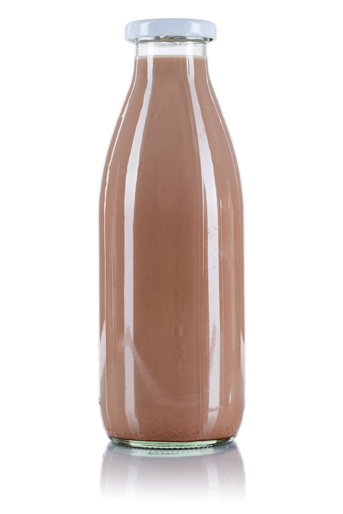 Csokoládé ital tej-palack elszigetelt fehér background - Fotó, kép