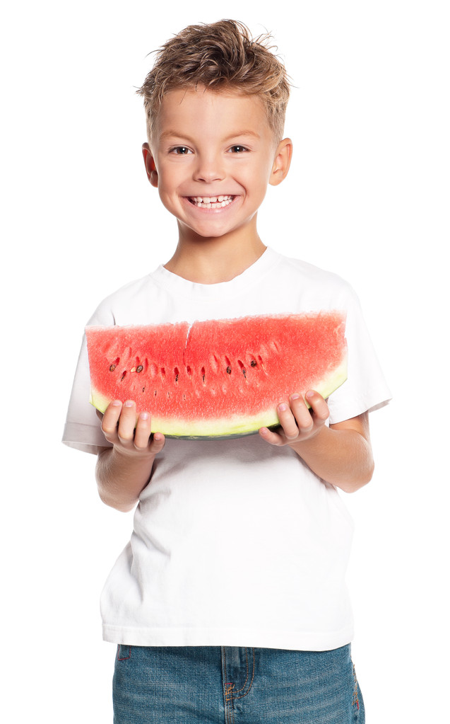 jongen met watermeloen - Foto, afbeelding