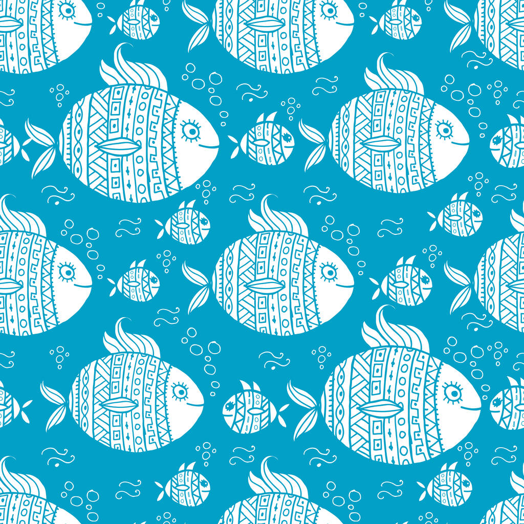 Ornate fish for your design - Vector, Image