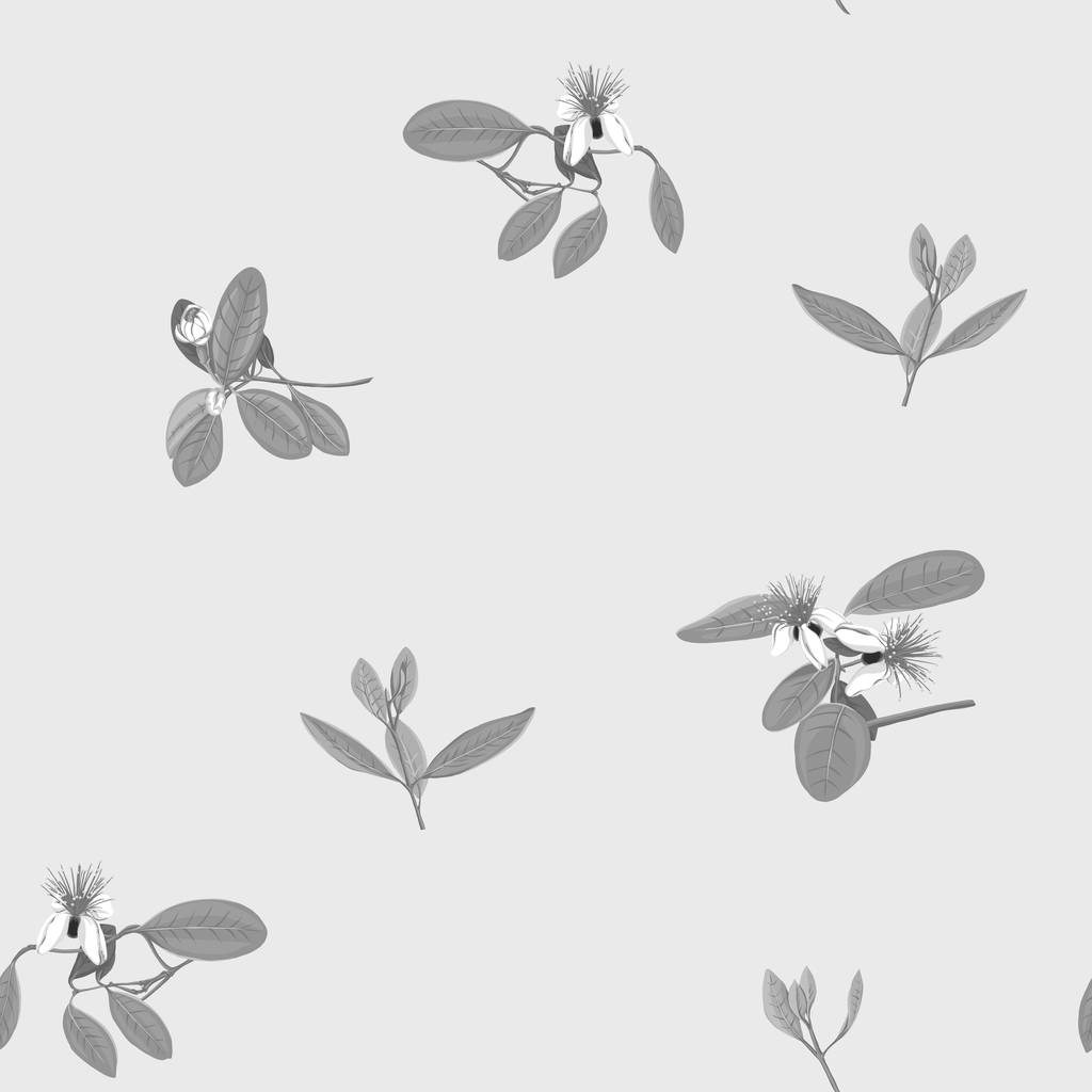 nahtloses Muster, Hintergrund mit floralem Muster mit Feijoa blühenden Blumen - Vektor, Bild