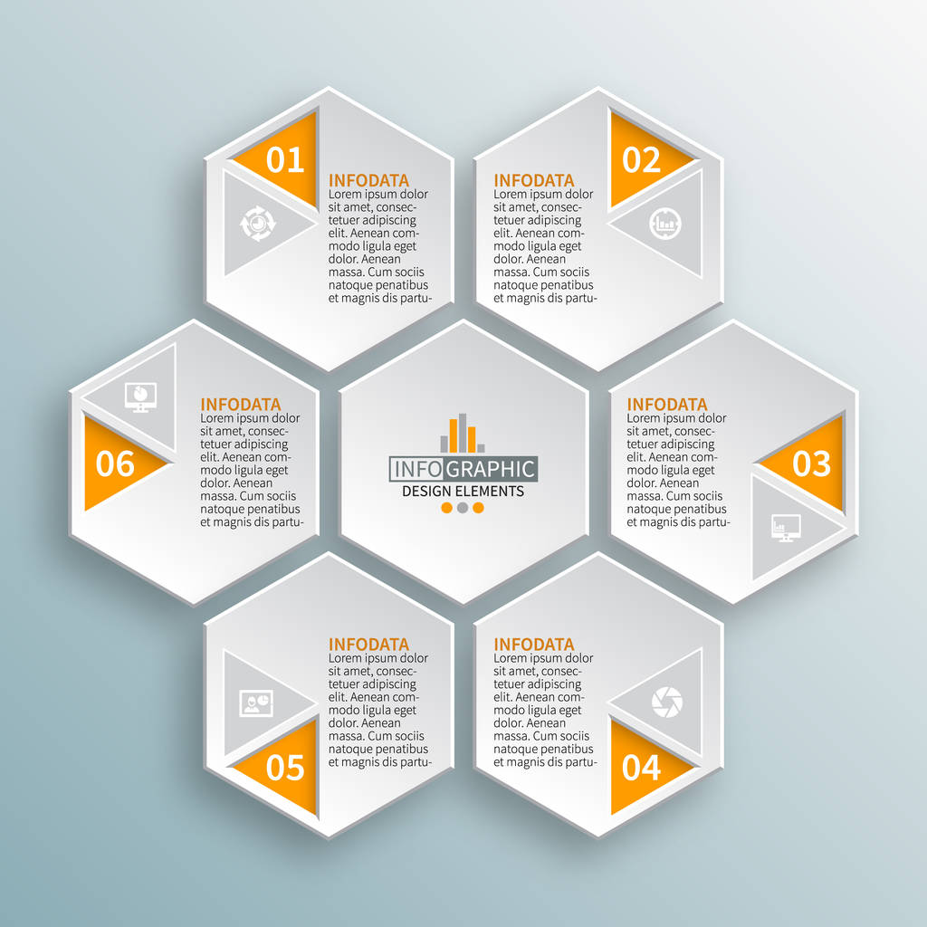 vector abstracto 3d papel infografía elements.Hexagon infographics.Honeycomb diseño - Vector, imagen