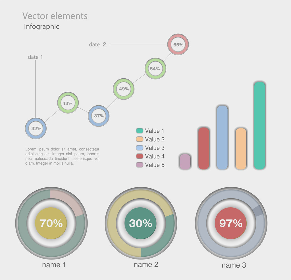 infografische Vektorgrafiken und Elemente. - Vektor, Bild