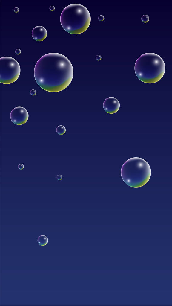 Bubble kanssa hologrammi heijastus. Aseta realistinen vesi tai saippuakuplia suunnittelu
. - Vektori, kuva