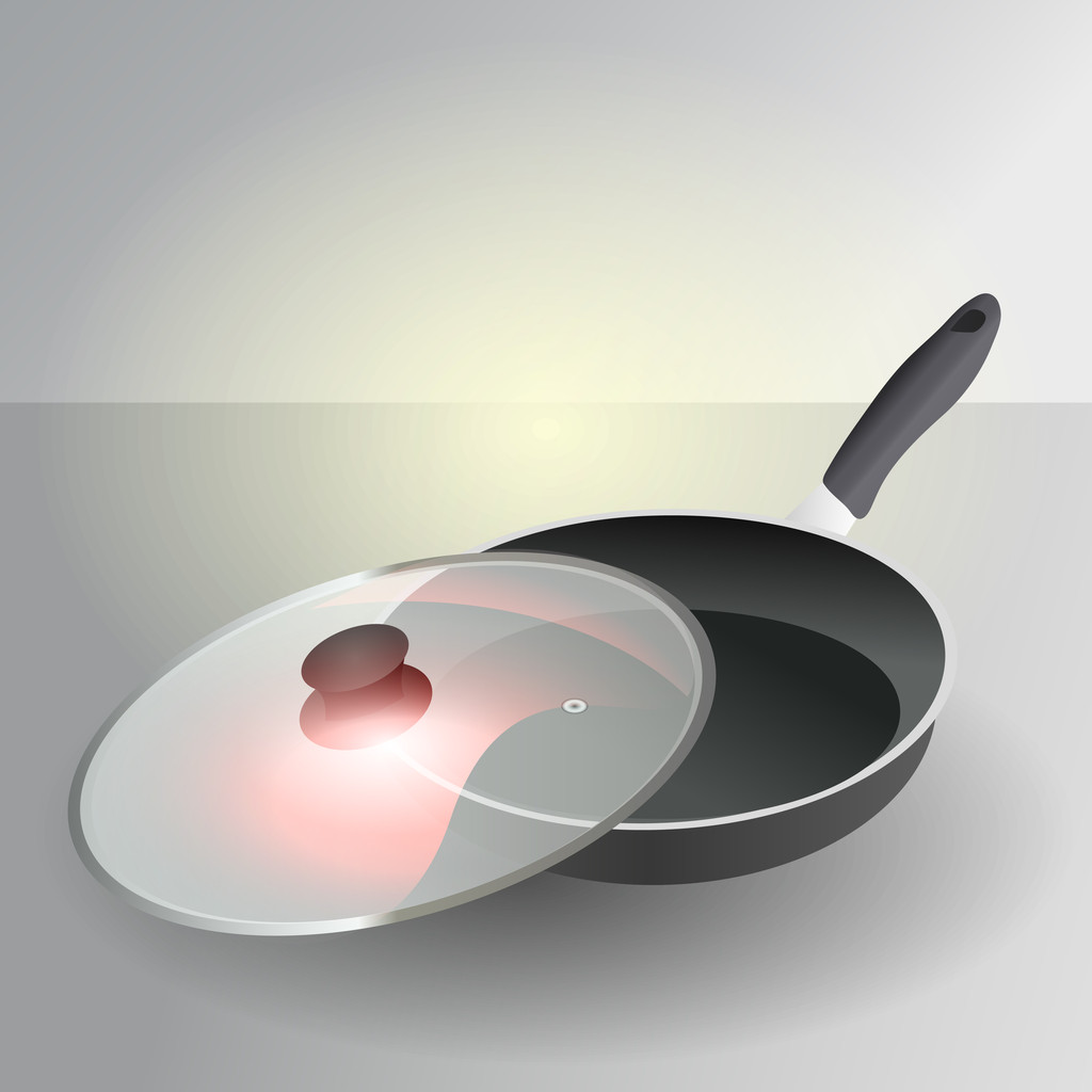 Plato de cocina negro vector ilustración
  - Vector, imagen