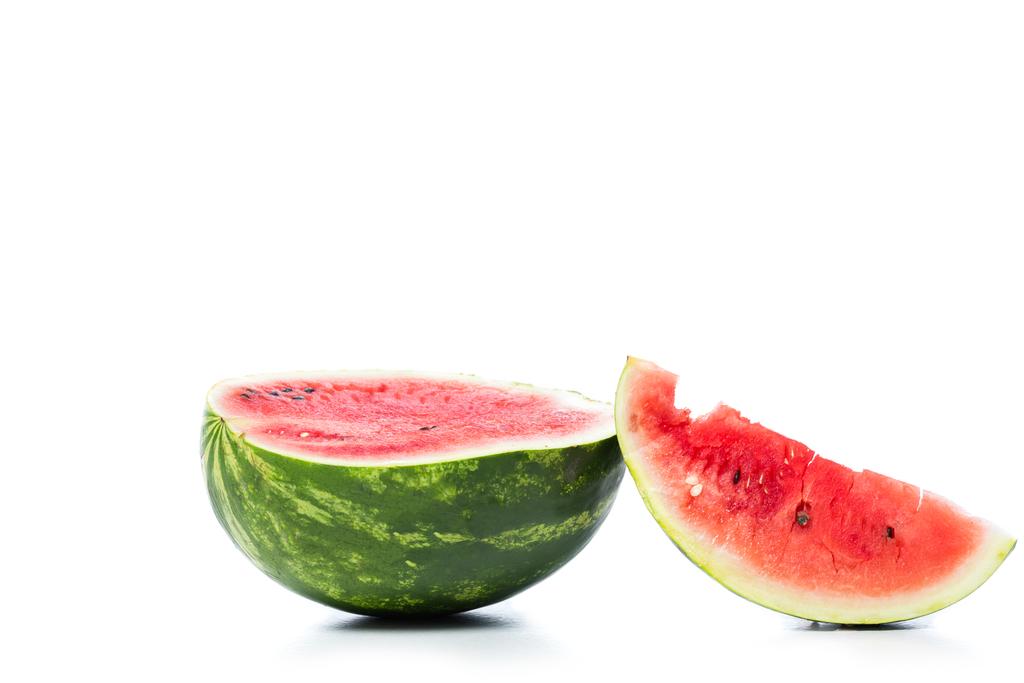 green fresh watermelon isolated on white - Photo, Image