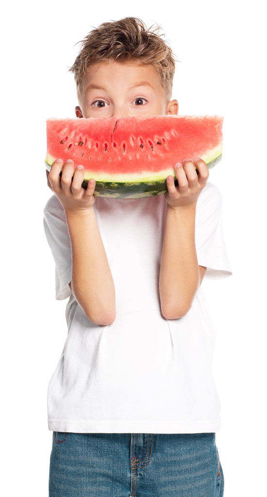 jongen met watermeloen - Foto, afbeelding