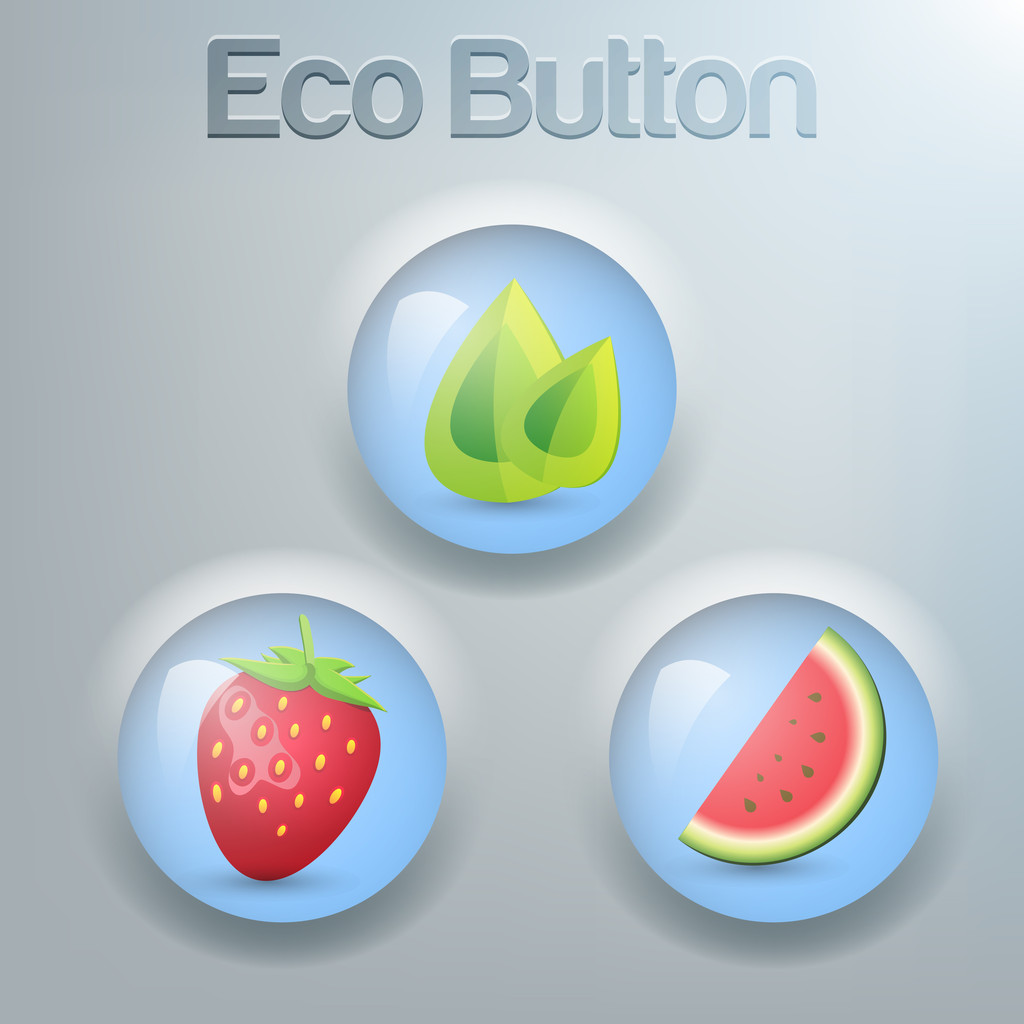 Conjunto de botones ecológicos. Colección vectorial
. - Vector, Imagen