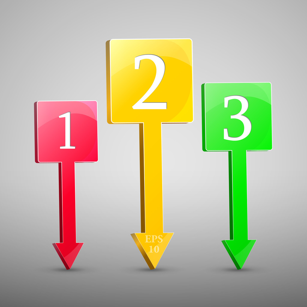 Colorful arrow number options banner.  - Vector, Image