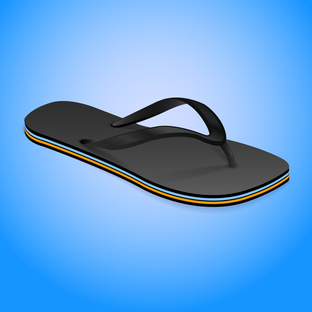 Thongs shoe, slipper on blue background, vector - Vector, Image