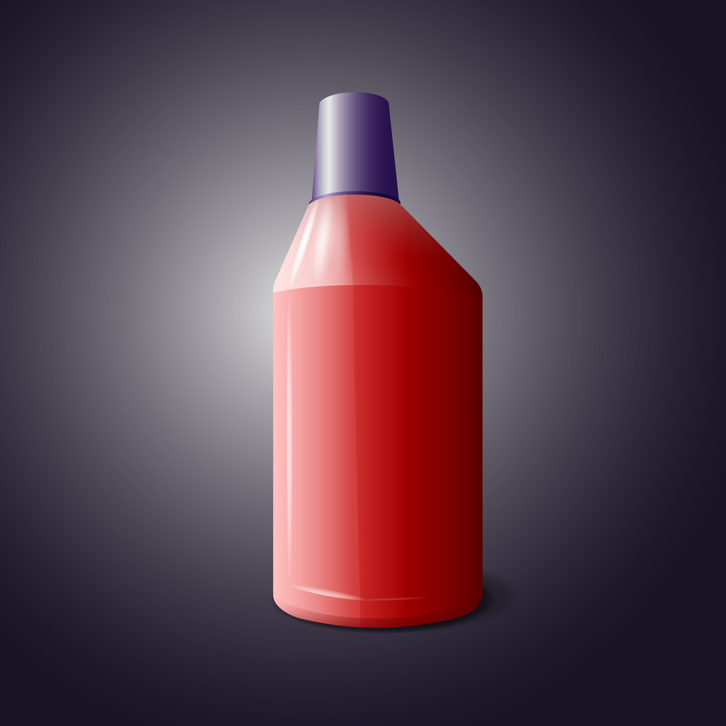 Red bottle of cleaning product, vector - Vector, Image