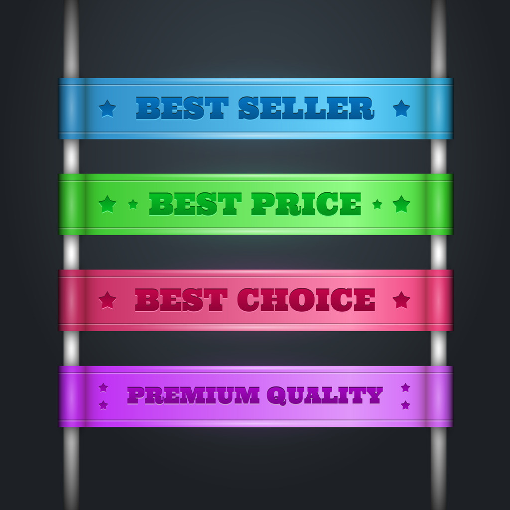 Colorful ribbon promotional products design - Vector, Image