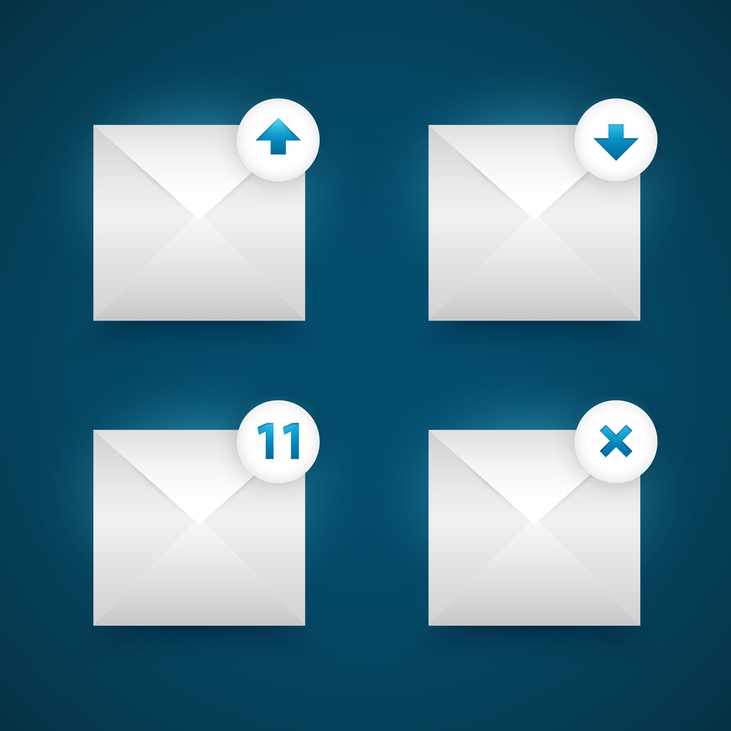 Vector email icons set - Vector, Image