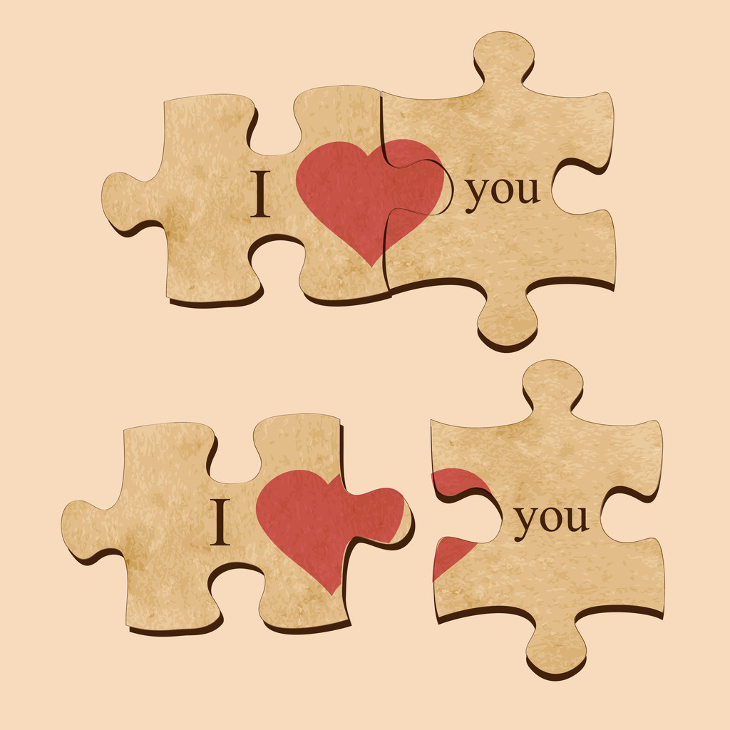 Ilustração vetorial do quebra-cabeça do amor
 - Vetor, Imagem